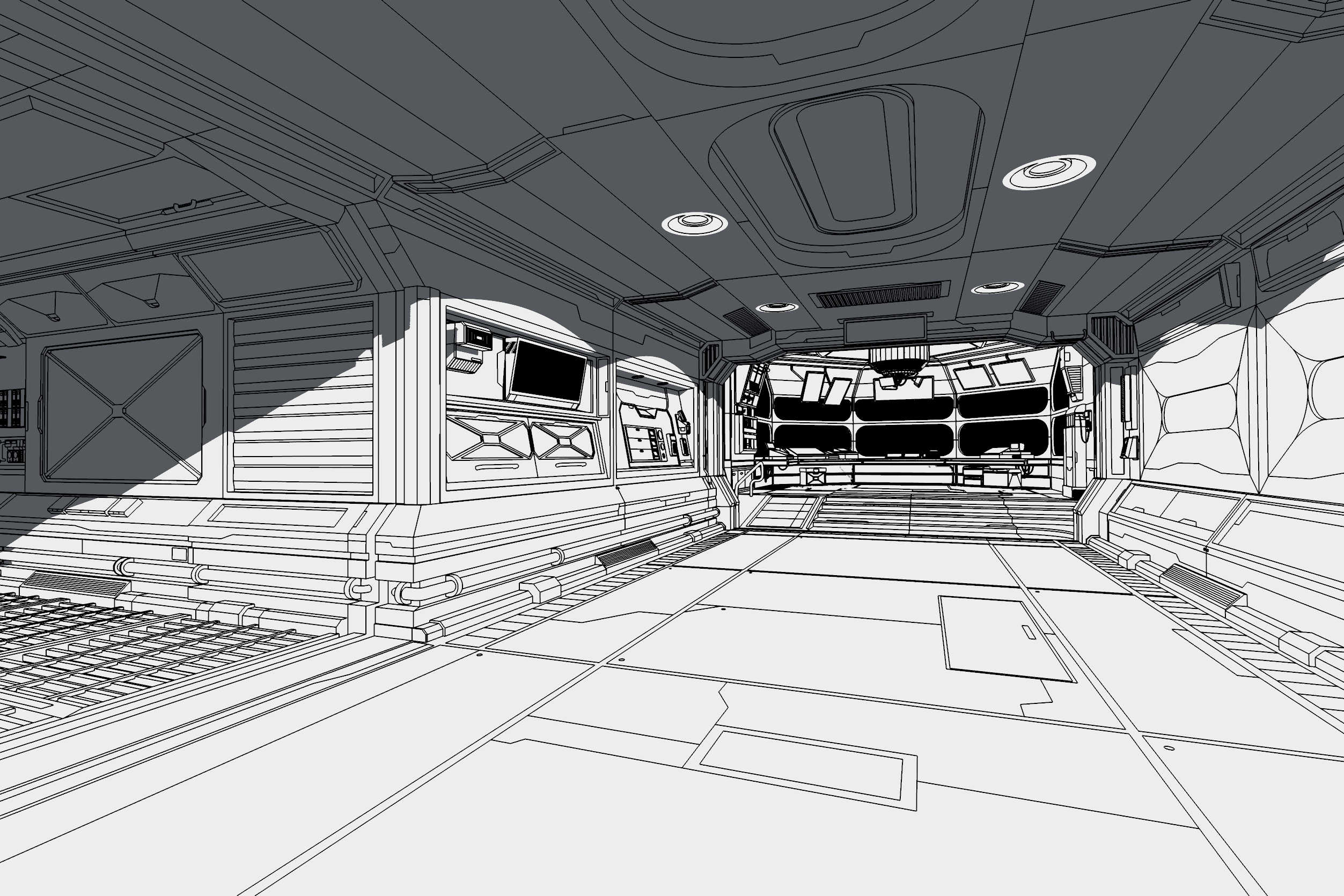 Spaceship scene, view 3