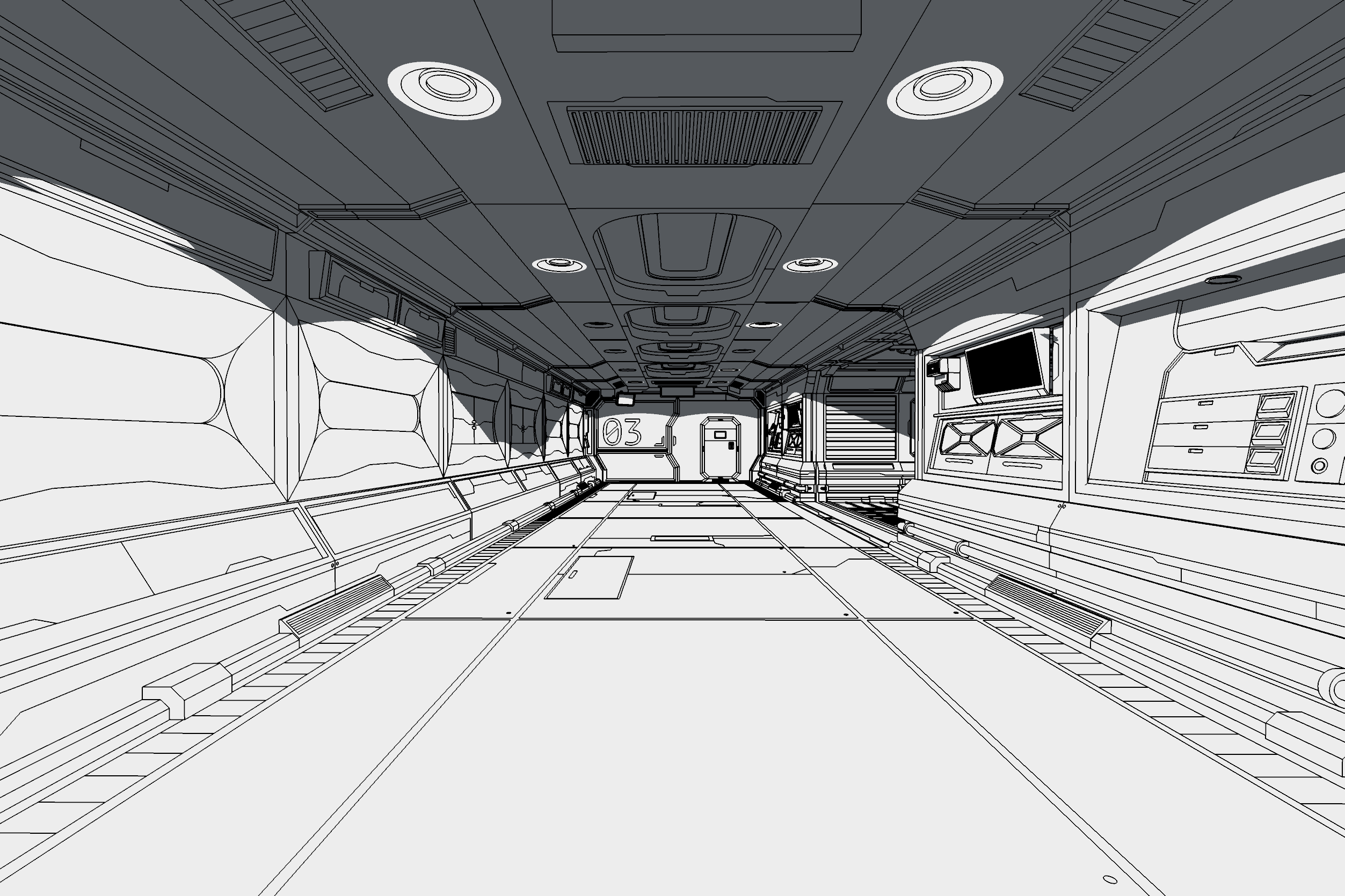 Spaceship scene, view 4